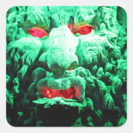 ロック顔の怖い仮面顔 スクエアシール