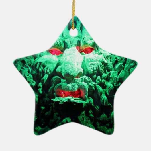 ロック顔の怖い仮面顔 セラミックオーナメント (正面)