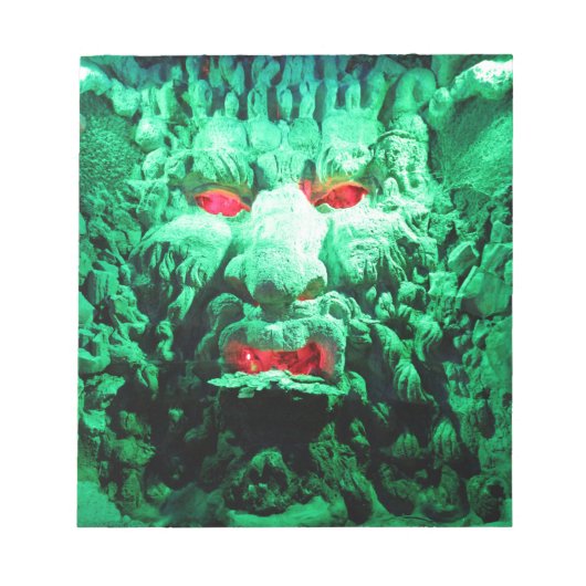 ロック顔の怖い仮面顔 ノートパッド (正面)