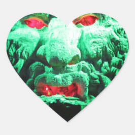 ロック顔の怖い仮面顔 ハートシール