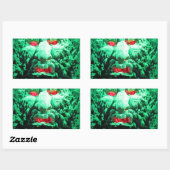 ロック顔の怖い仮面顔 長方形シール (シート)