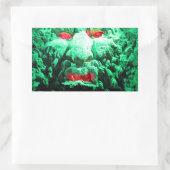 ロック顔の怖い仮面顔 長方形シール (バッグ)