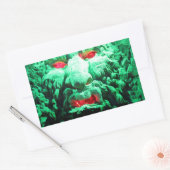 ロック顔の怖い仮面顔 長方形シール (封筒)