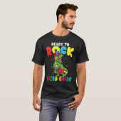ロック3年生の恐竜ボーイズ新学期 Tシャツ (正面フル)