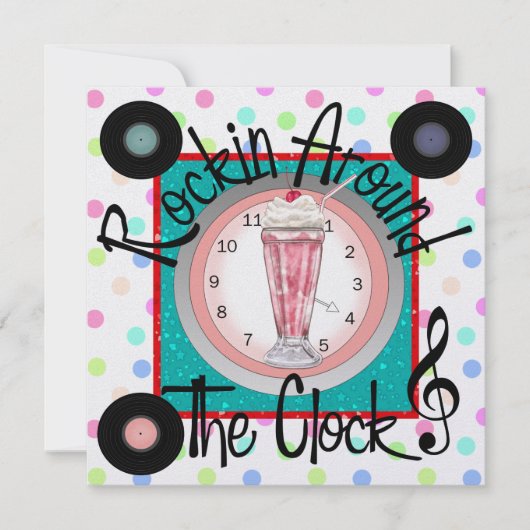 ロック・アラウンド・ザ・クロック・パーティー - SRF 招待状 (正面)