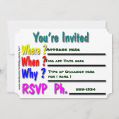 ロック·アンド·ロール·パーティー時間 招待状 (裏面)