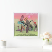 ロック・アンド・ロール・フレおもしろいッド スクエア壁時計 (ホーム)