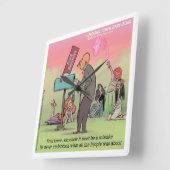 ロック・アンド・ロール・フレおもしろいッド スクエア壁時計 (傾斜)