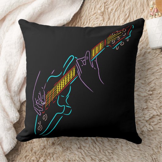 ロック、ギター音楽、ギタリストの愛好家のためのギフト。 クッション (ブランケット)