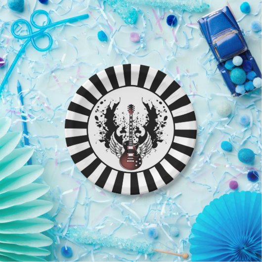 ロック&ギタ転がーロッカーメタルミュージシャンパーティー ペーパープレート (パーティー)