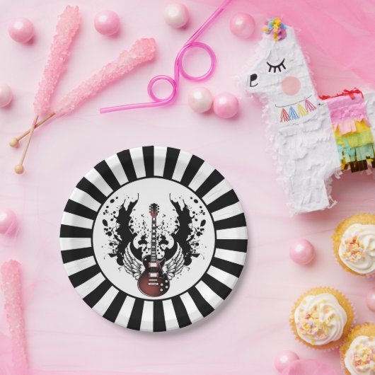 ロック&ギタ転がーロッカーメタルミュージシャンパーティー ペーパープレート (パーティー)