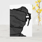 ロック・クライマーのBoulderingの挨拶状 カード (黄色い花)