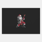 ロック&クリス転がスマスサンタクロースのギタープレーヤー ラッピングペーパーシート (正面)