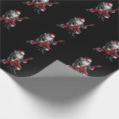 ロック&クリス転がスマスサンタクロースのギタープレーヤー ラッピングペーパー (角)