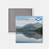 ロック・クレランの山々の反射 – スコットランド マグネット (正面/裏面)