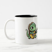 ロック&コーヒー恐竜のロックスター ツートーンマグカップ (左)