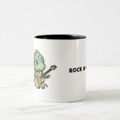 ロック&コーヒー恐竜のロックスター ツートーンマグカップ (中央)