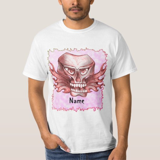 ロック スカル バイカーTシャツ Tシャツ (正面)