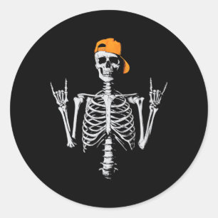 ロック スケルトン キャップ スケーター クール ハロウィン パンク ロック ラウンドシール
