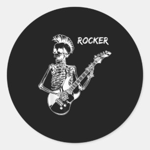 ロック スケルトン ギター スケーター クール ハロウィン パンク ラウンドシール