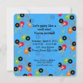 ロック・スターのギター・プレーヤーの誕生日パーティーへの招待 招待状 (裏面)