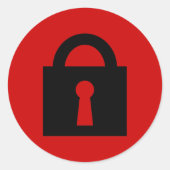 ロック。トップシークレットまたは機密アイコン。 ラウンドシール (正面)