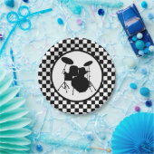 ロック&ド転がラマー市松模様にドラム用キット ペーパープレート (パーティー)