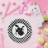 ロック&ド転がラマー市松模様にドラム用キット ペーパープレート (パーティー)