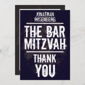 ロック・バンドのバーの（ユダヤ教の）バル・ミツバーのサンキューカードの黒 サンキューカード (正面/裏面)