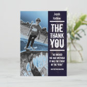 ロック・バンドのバーの（ユダヤ教の）バル・ミツバーのサンキューカードの黒 サンキューカード (スタンド正面)