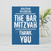 ロック・バンドのバー（ユダヤ教の）バル・ミツバーは青のすべてのタイプ感謝していしています サンキューカード (スタンド正面)