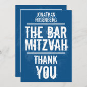 ロック・バンドのバー（ユダヤ教の）バル・ミツバーは青のすべてのタイプ感謝していしています サンキューカード (正面/裏面)