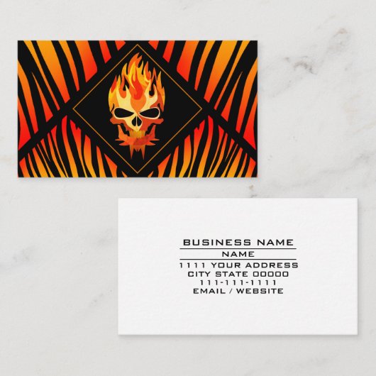 ロック&バ転がンドミュージシャンフラムスカルカスタムギグ 名刺 (正面/裏面)