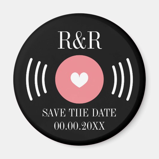 ロック&ビ転がニール音楽レコー結婚救ード日 マグネット (正面)