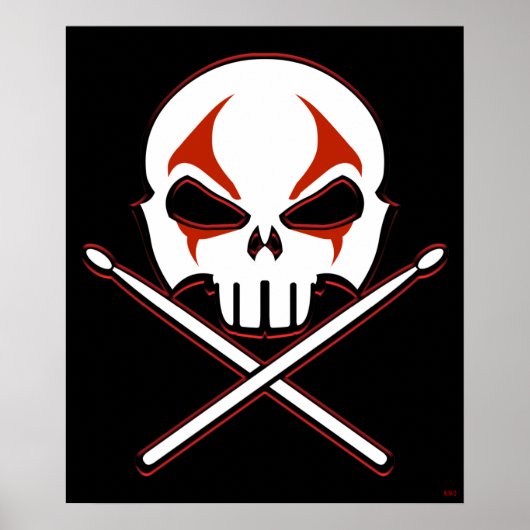 ロック&ポ転がスターヘビーメタルドラマーのポスターSm ポスター (正面)