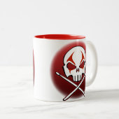 ロック&マ転がグ杯ヘビーメタルのドラマーのカップギフト ツートーンマグカップ (正面右)