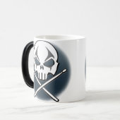 ロック&マ転がグ杯ヘビーメタルのドラマーのカップギフト モーフィングマグカップ (正面左)