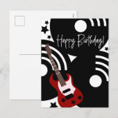 ロック・ミュージシャン エレキギター 誕生日 シーズンポストカード (正面/裏面)
