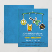 ロック ミュージック ギター ロックンロール ベイビー ボーイ シャワー 招待状 (正面/裏面)