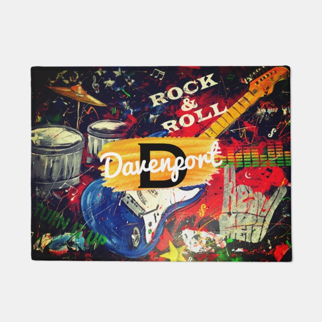 ロック&モノグラム転がドアマット ドアマット (正面)