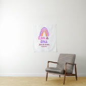 ロック＆ロール ウェディング カップル名 レトロ レインボー タペストリー (インサイチュ)