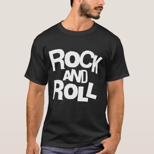 ロック&ロール ボールド タイポグラフィー Tシャツ (正面)