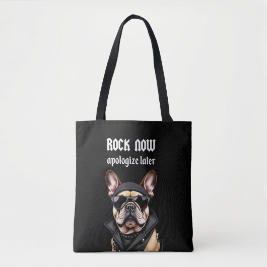 ロック、後で謝る トートバッグ (正面)
