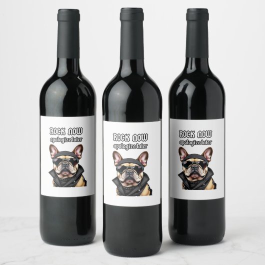 ロック、後で謝る ワインラベル (ボトル)