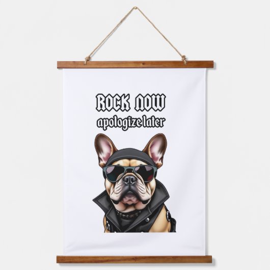 ロック、後で謝る 吊り下げ型タペストリー (正面)