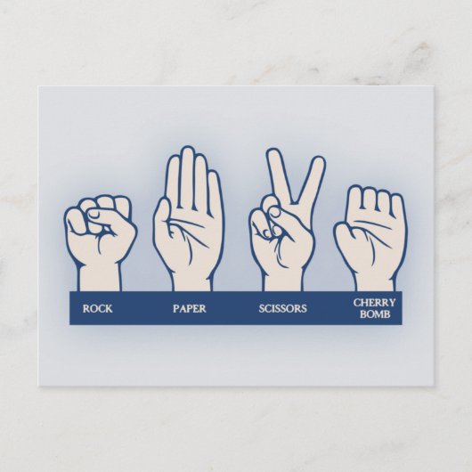 ロック,紙,はさみ,さくらんぼ爆弾 ポストカード (正面)