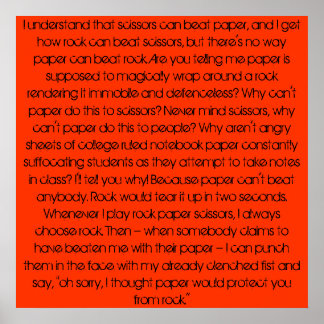 ロック、紙、ロック。 ポスター