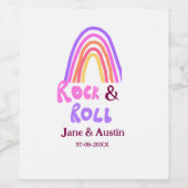 ロック&転がの追加カップル名レトロな虹 ワインラベル (シングルラベル)