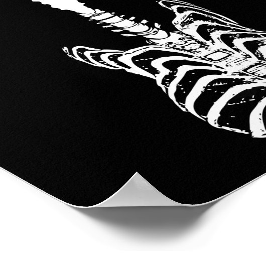 ロック&転がスケルトンギター音楽愛好家ギフト ポスター (角)