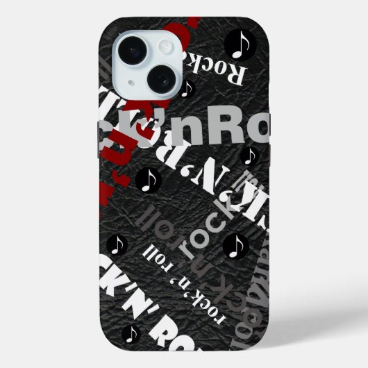 ロック&転がタイポグラフィ – 黒 Case-Mate iPhoneケース (裏面)